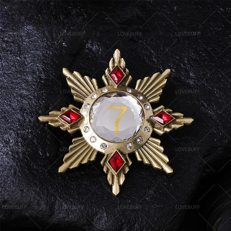Vintage Collectible Pins - Golden Star Shaped Number 7 Brooch