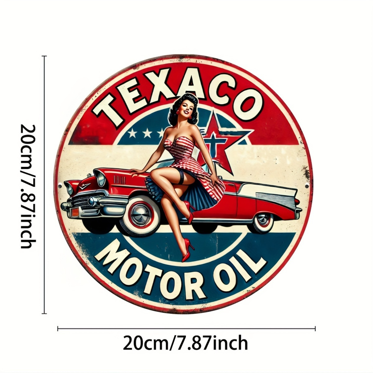 Texaco Motor Oil Vintage Alumi - Vintage Collectible Signs recension och pris