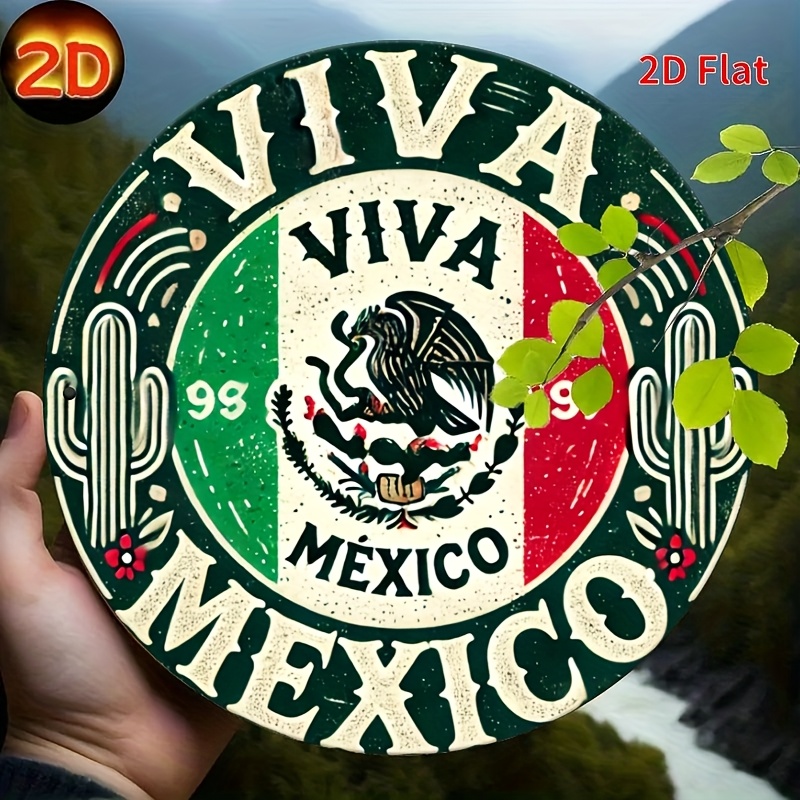 1pc Vintage 'Mexico' Round Met - Vintage Collectible Signs recension och pris
