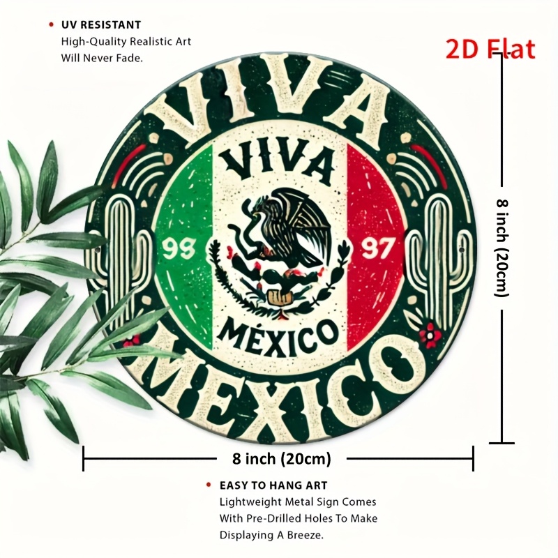 1pc Vintage 'Mexico' Round Met - Vintage Collectible Signs recension och pris