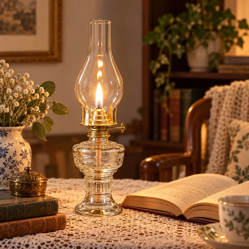 glass Vintage  Lamp Glass Oil  - Collectible Vintage Lamps recension och pris
