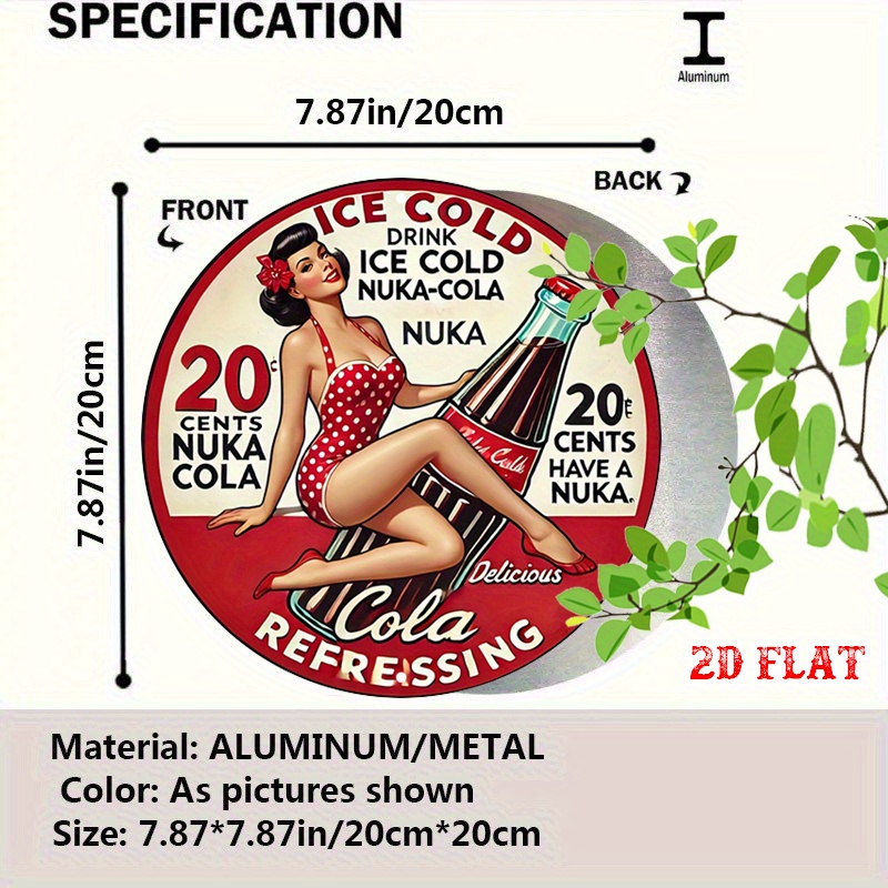 2D Flat, 1pc Retro Pin-Up 7.87 - Vintage Collectible Signs recension och pris