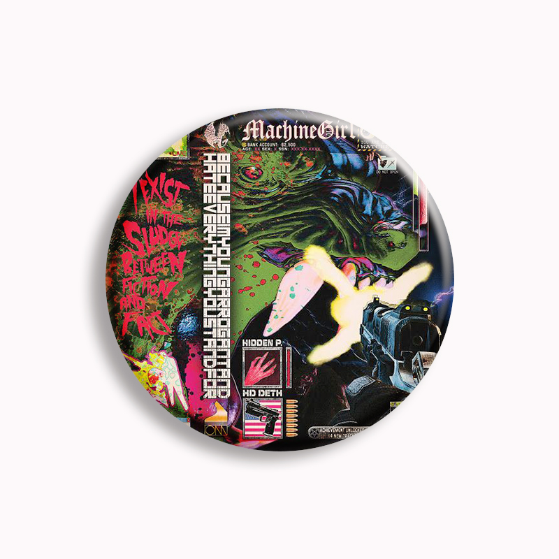 Machine Girl Wlfgrl Button Pin - Vintage Collectible Pins recension och pris